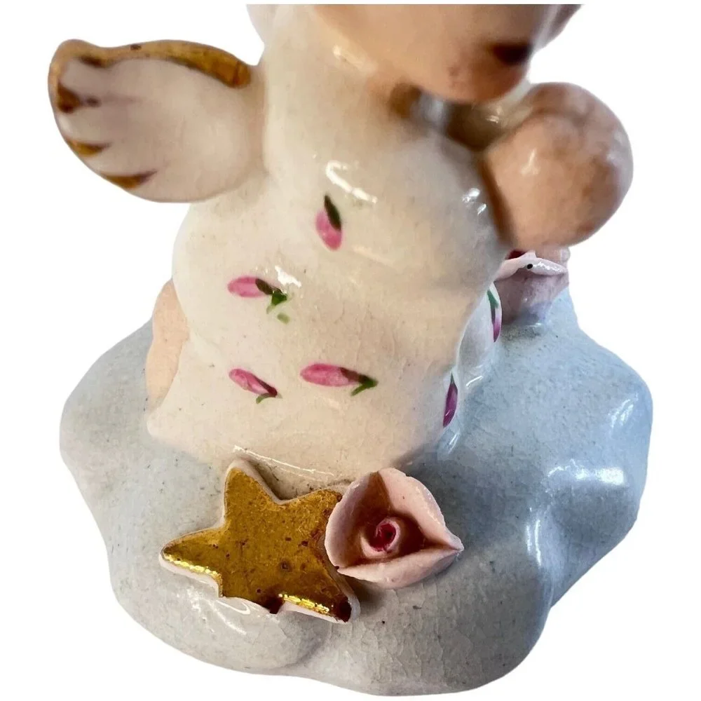 Vintage Napco Itsy Bitsy‎ Angel Figurine Givin Thanks Flower Star S245E